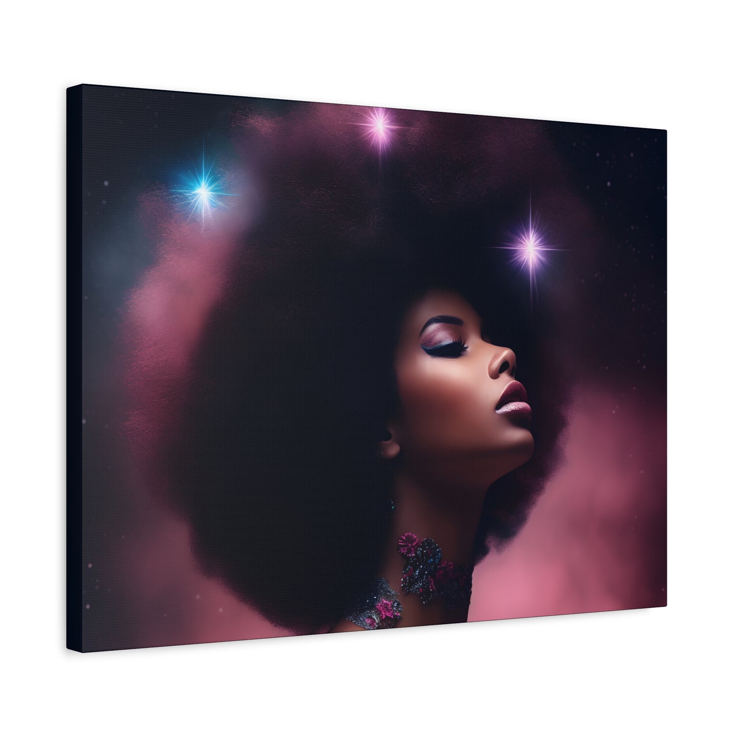 An Afrocentric Universe Fantasy Black Woman Canvas Wall Print