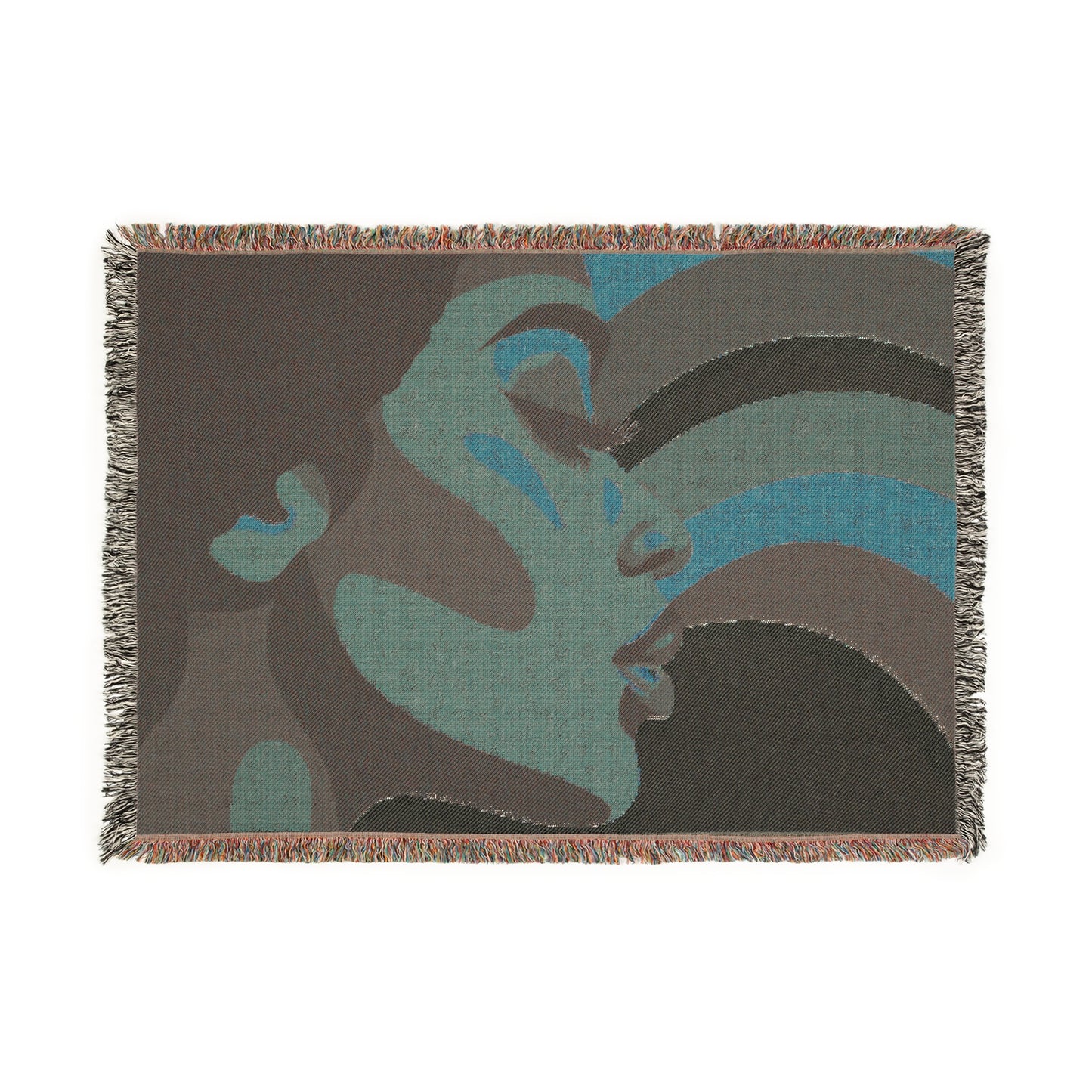 Shades of Peace Afrocentric Black Woman Abstract Art Woven Throw Blanket