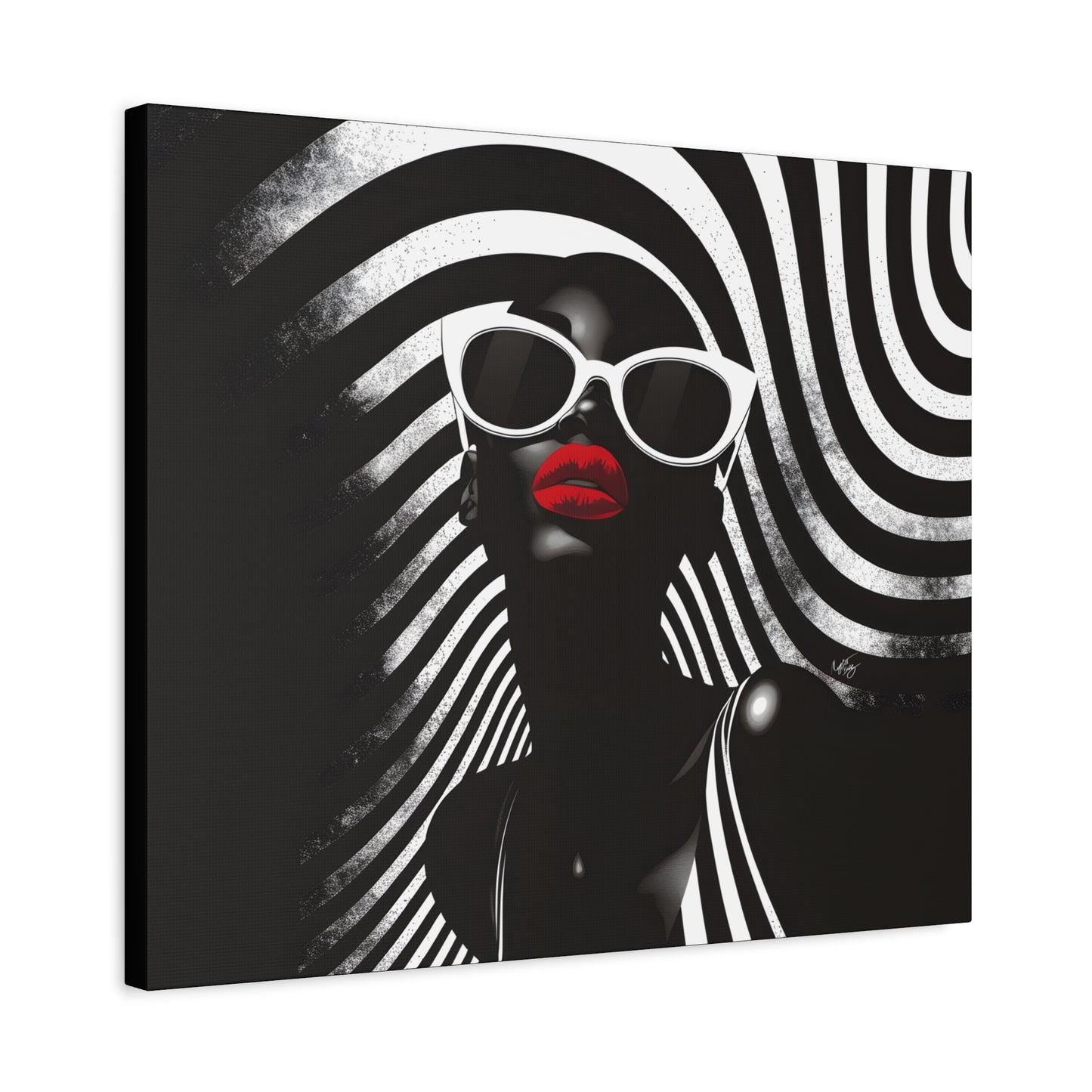 Beauty In Black And White Afrocentric Black Woman Art Canvas Wall Print