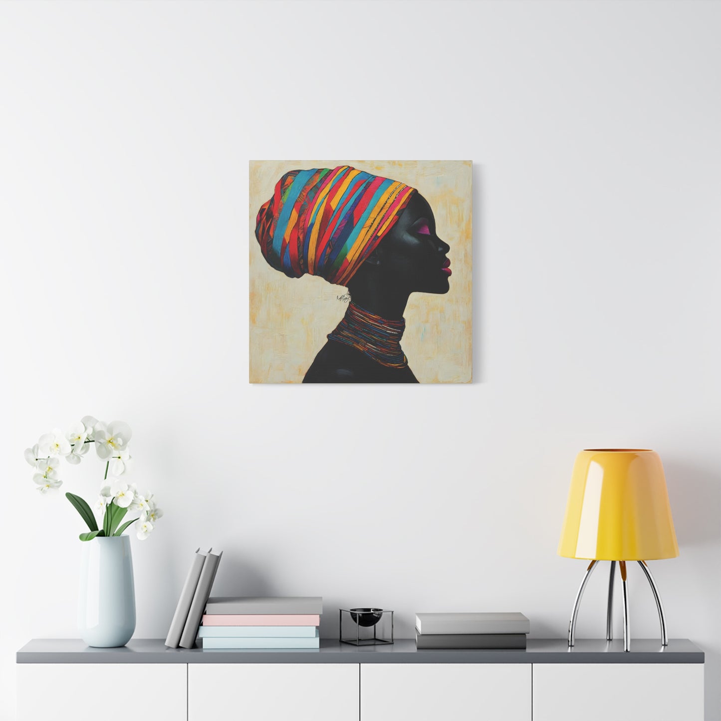 Regal Thoughts Afrocentric Black Woman Art Canvas Wall Print