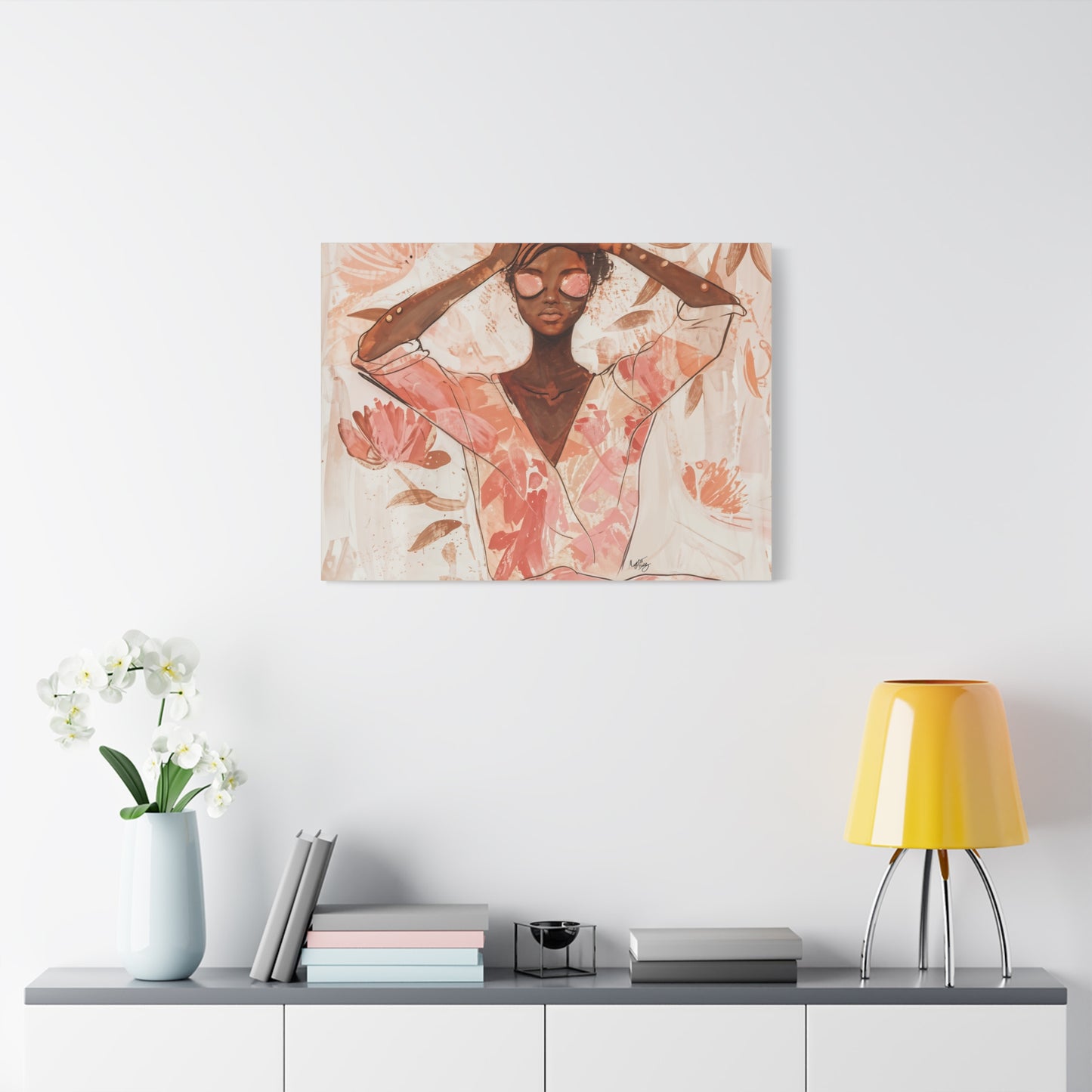 Relax It Will Be Okay Afrocentric Black Woman Abstract Art Canvas Wall Print