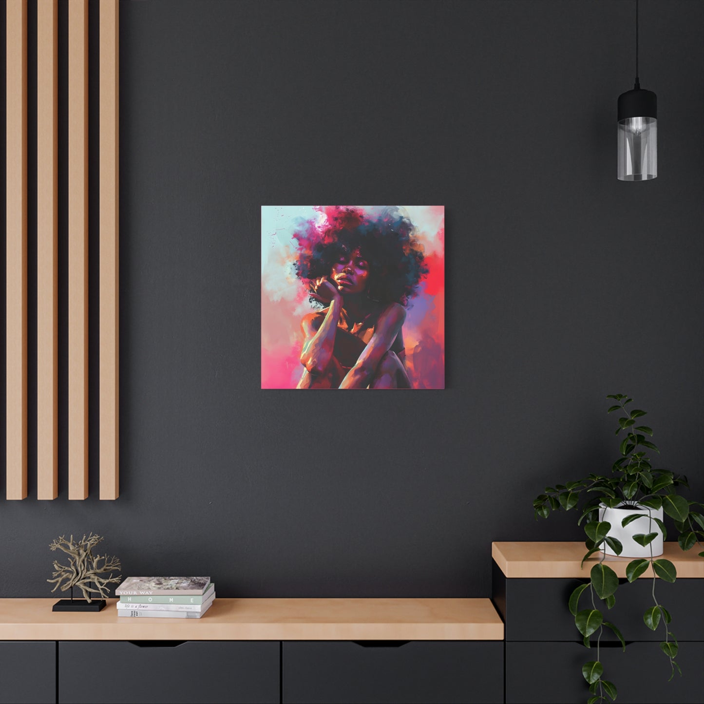 Lord Not Today Afrocentric Black Woman Abstract Art Canvas Wall Print
