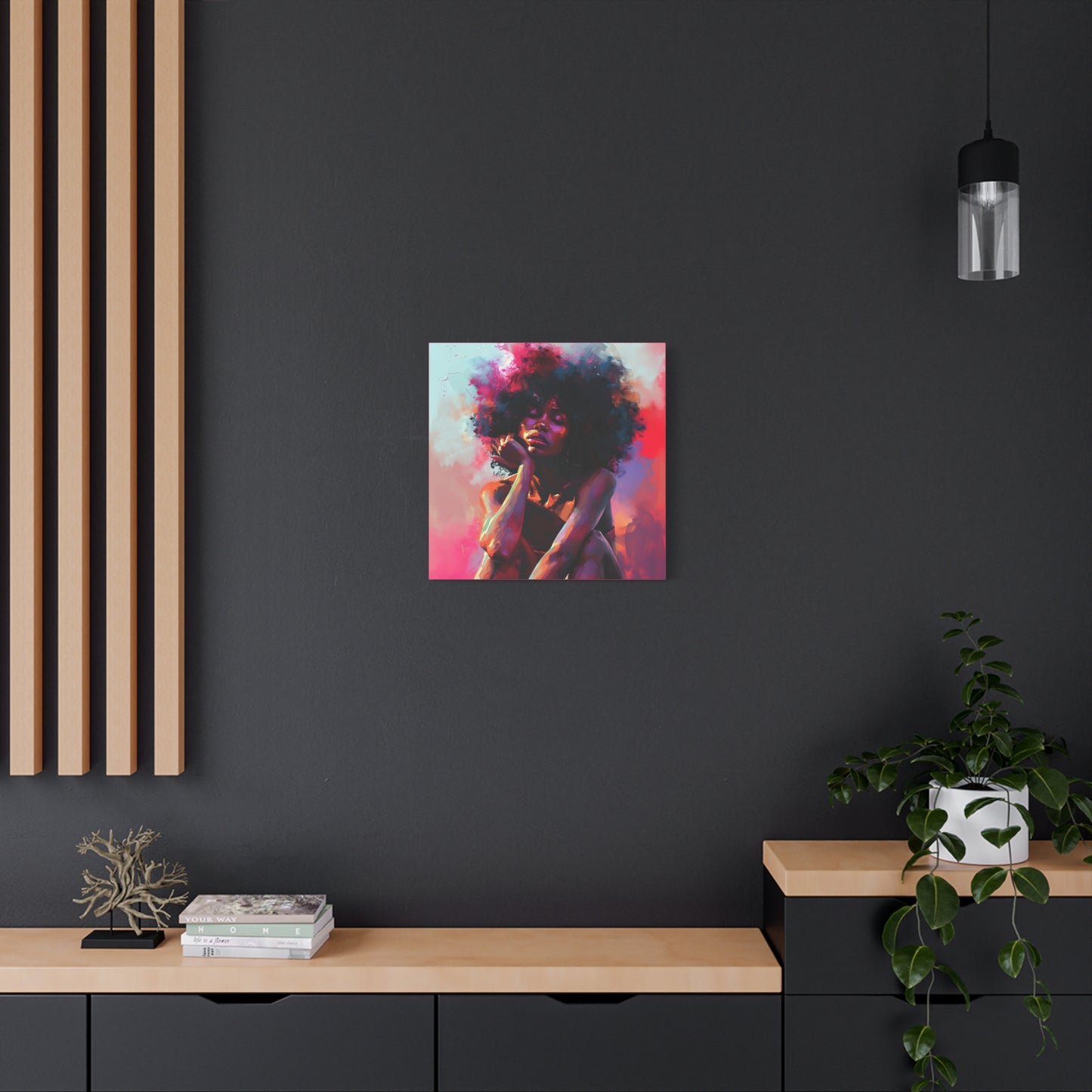 Lord Not Today Afrocentric Black Woman Abstract Art Canvas Wall Print