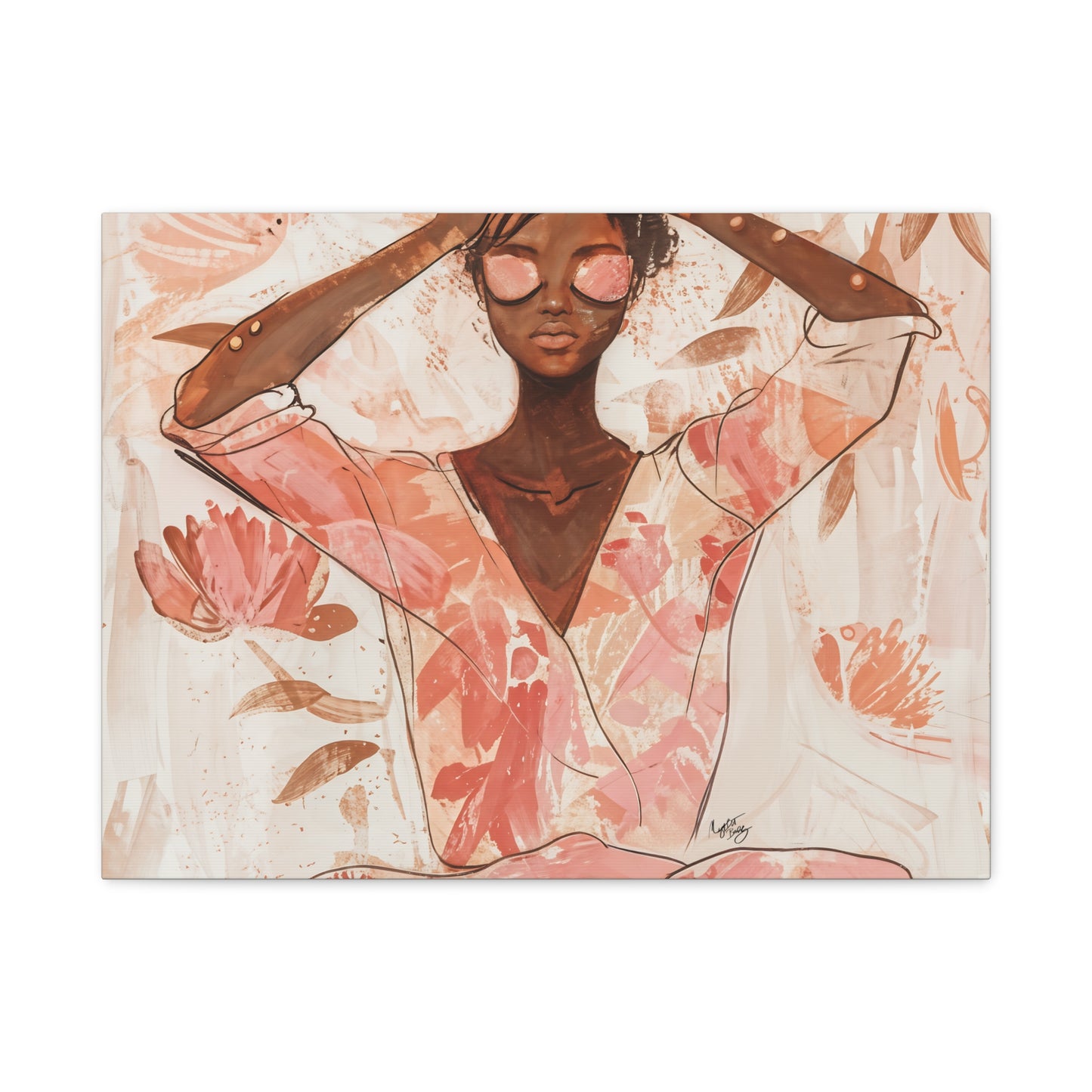 Relax It Will Be Okay Afrocentric Black Woman Abstract Art Canvas Wall Print