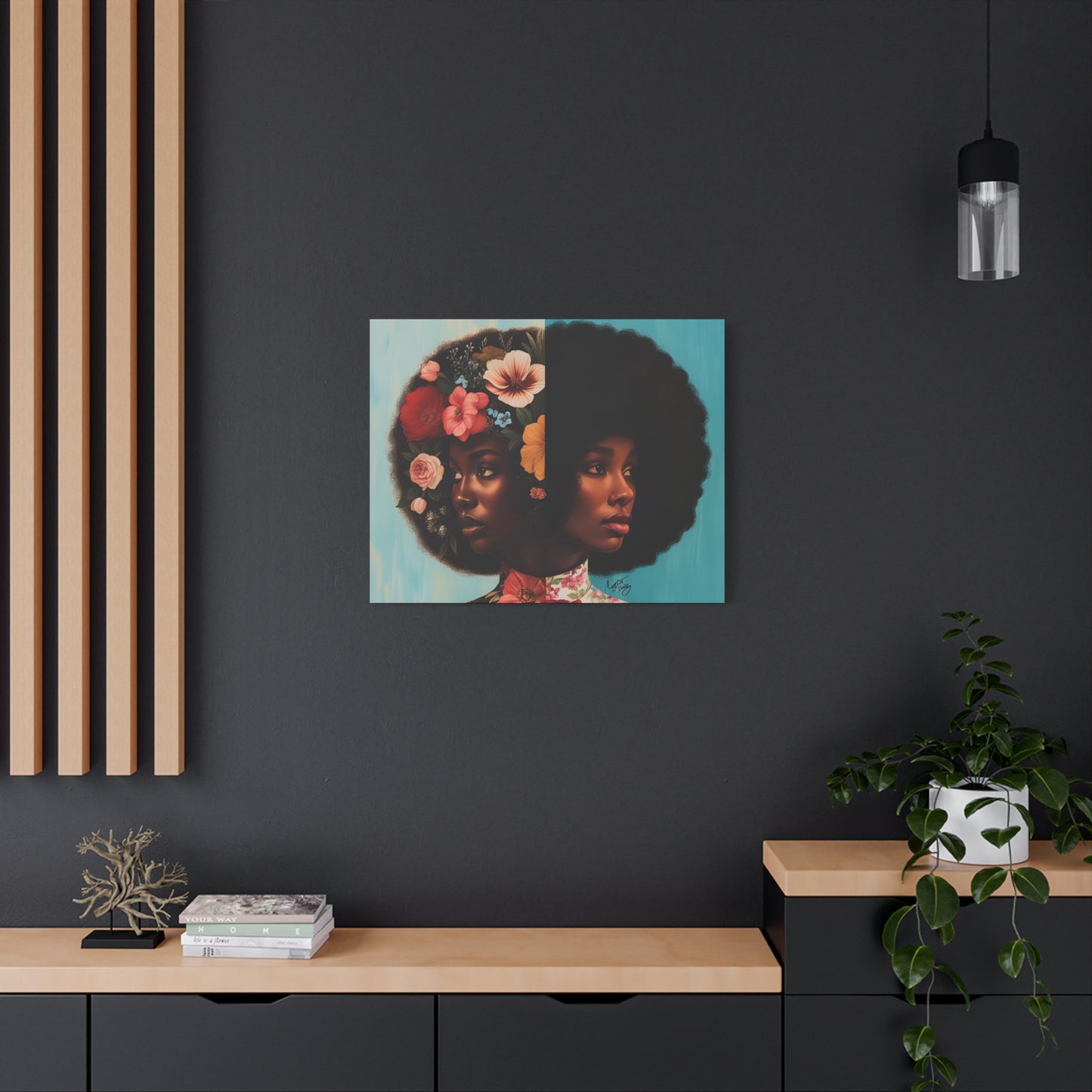 Duality Afrocentric Black Woman Art Canvas Wall Print