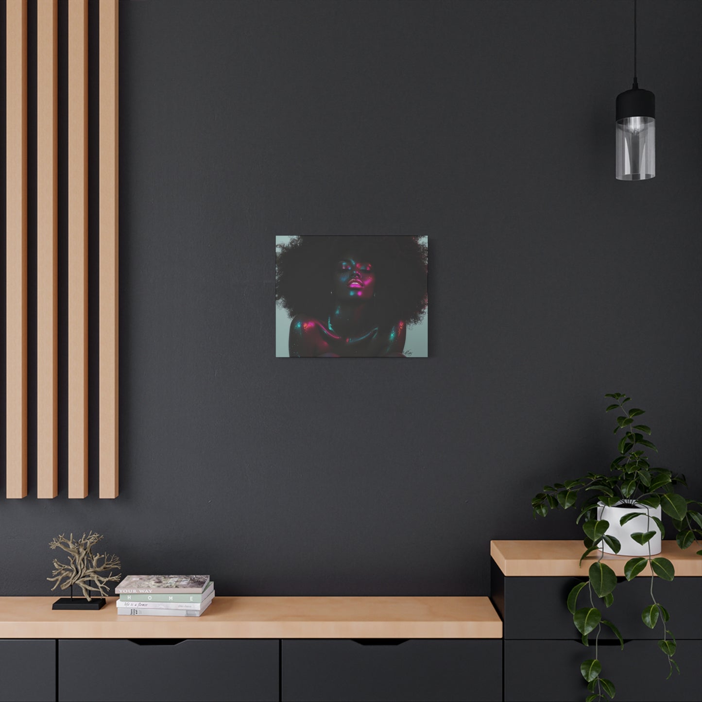 Sometimes It's A Little Hot Afrocentric Black Woman Art Canvas Wall Print