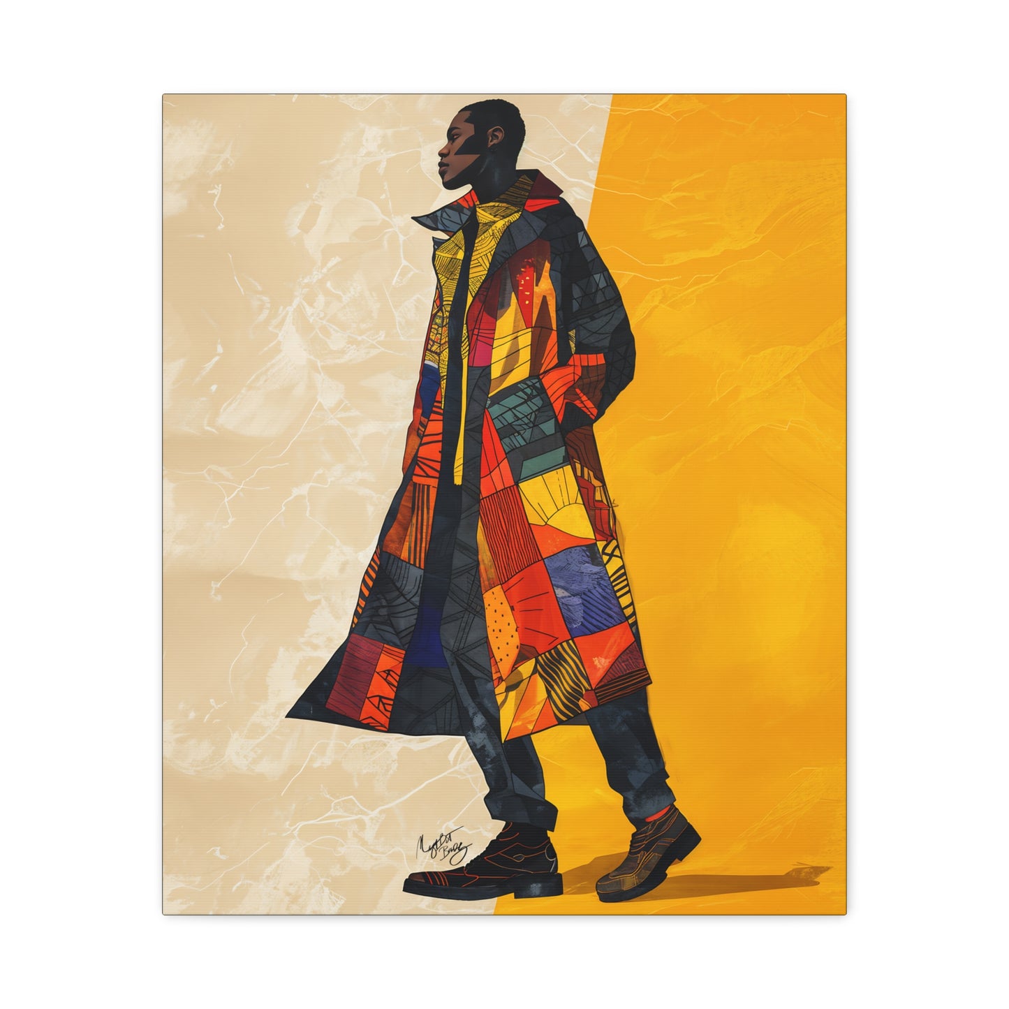 I Am Fashion Forward Afrocentric Black Man Abstract Art Canvas Wall Print