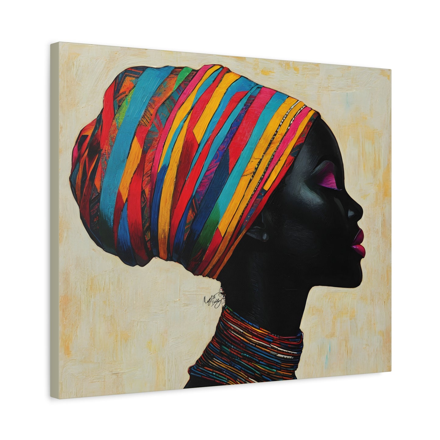 Regal Thoughts Afrocentric Black Woman Art Canvas Wall Print