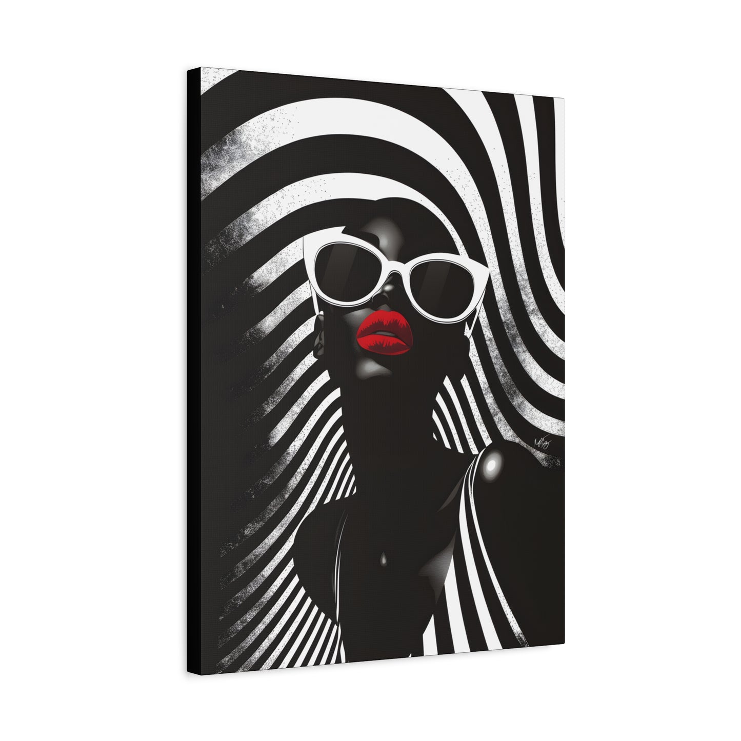 Beauty In Black And White Afrocentric Black Woman Art Canvas Wall Print