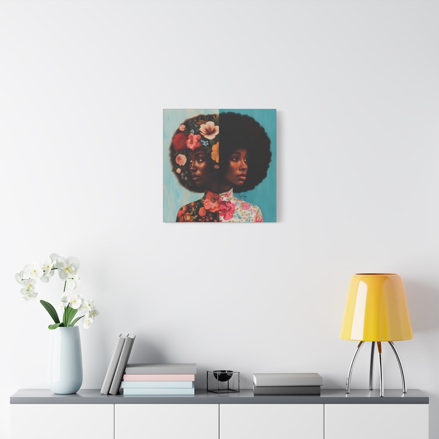 Duality Afrocentric Black Woman Art Canvas Wall Print