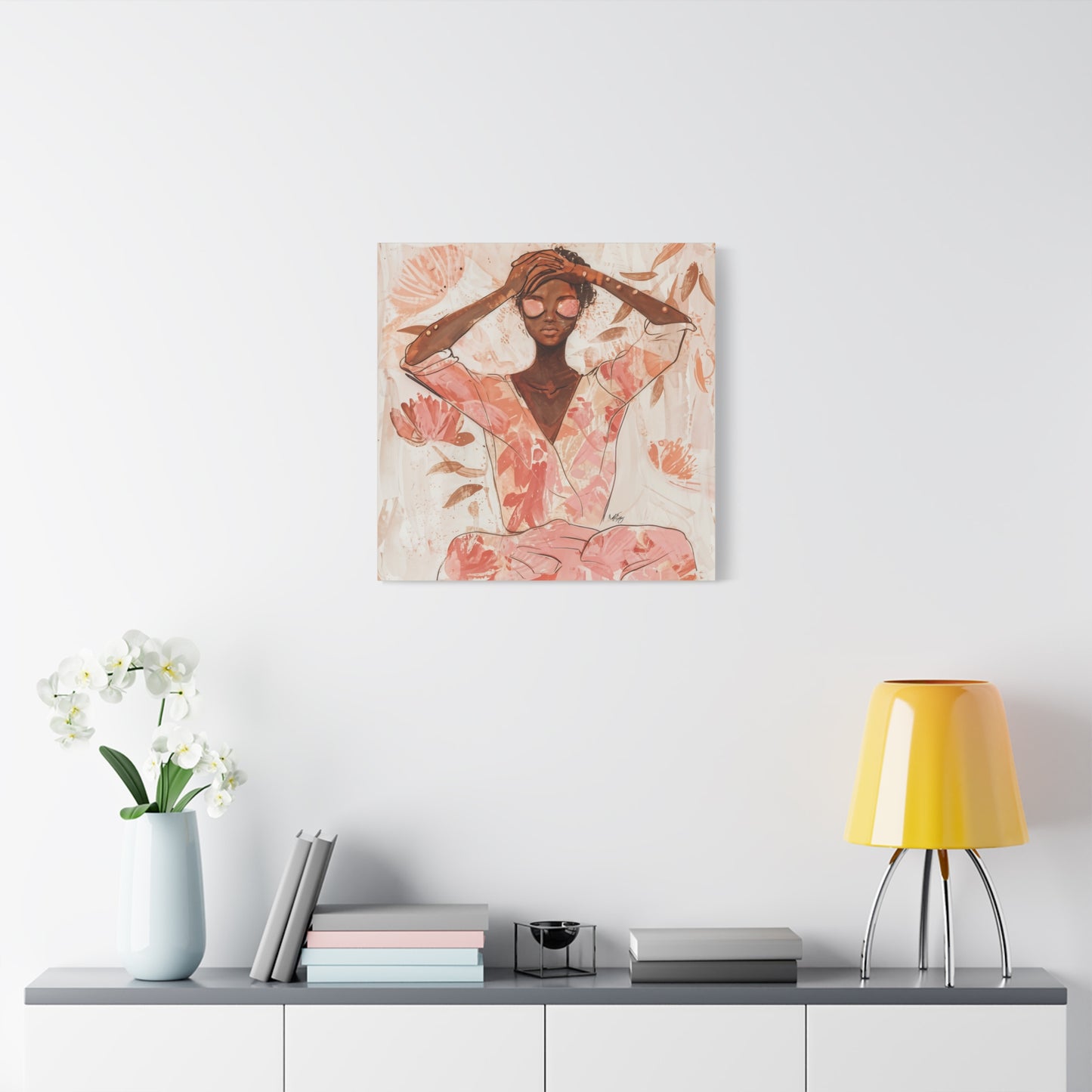 Relax It Will Be Okay Afrocentric Black Woman Abstract Art Canvas Wall Print