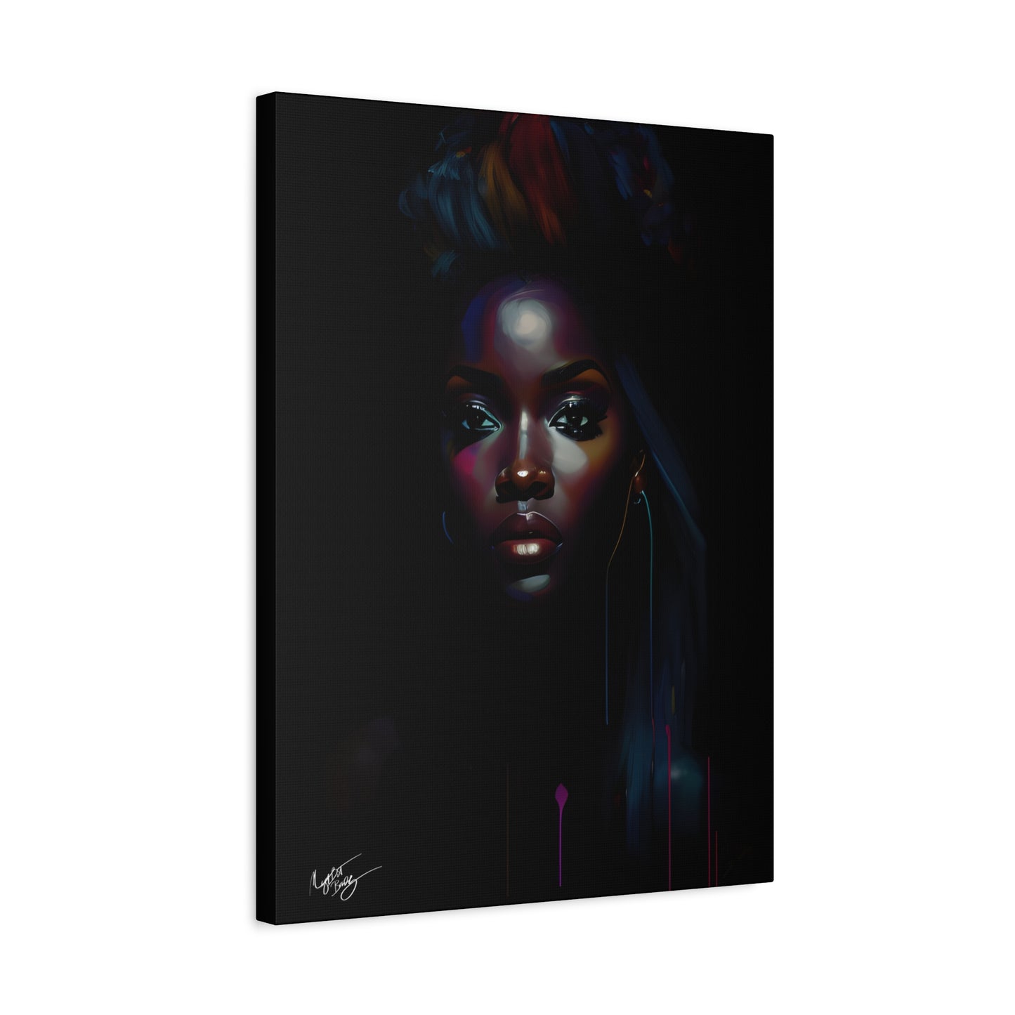 The Look Black Woman Abstract Artwork Canvas Wall Print