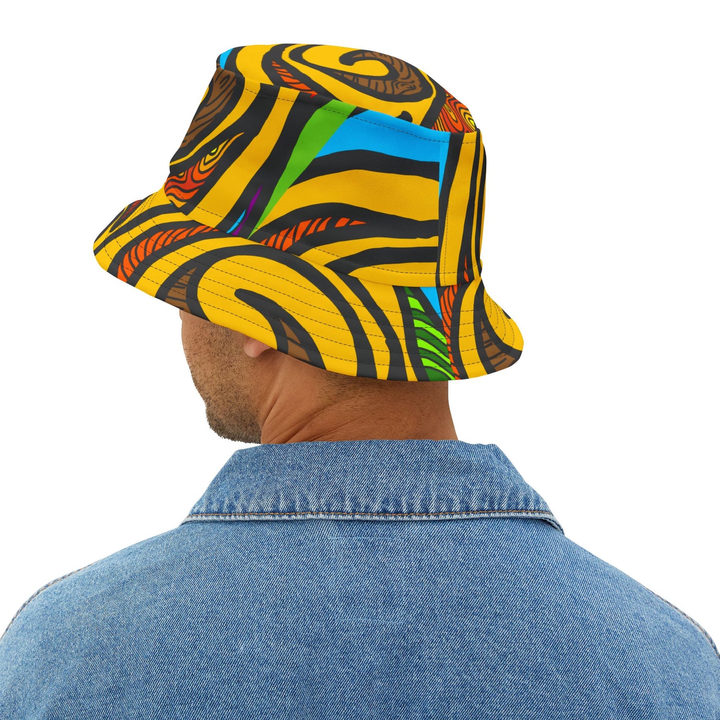 Trendy Ethnic Inspired Swirl Print Unisex Bucket Beach Hat
