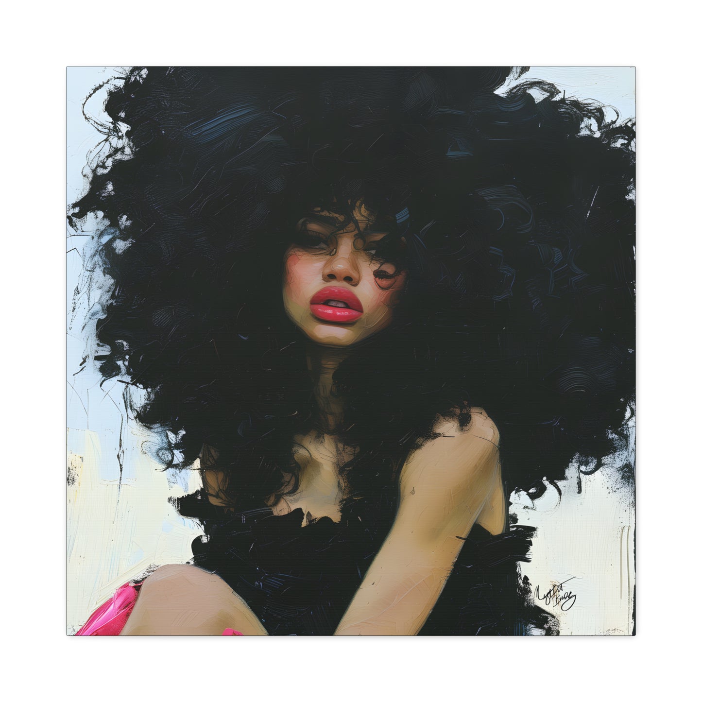 Mary Afrocentric Black Woman Art Canvas Wall Print