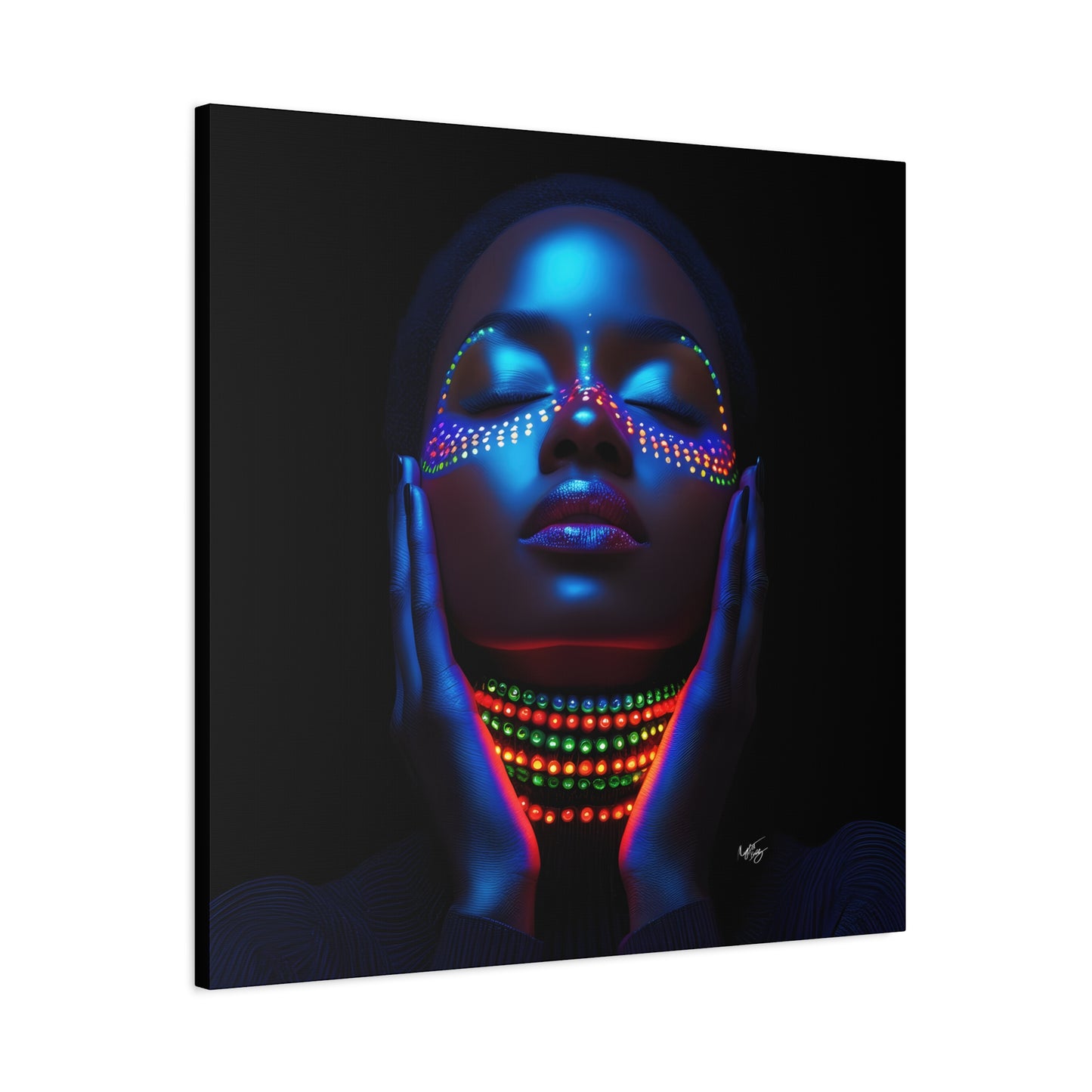 My Future Is Brighter Than The Darkness Black Woman Art Canvas Wall Print
