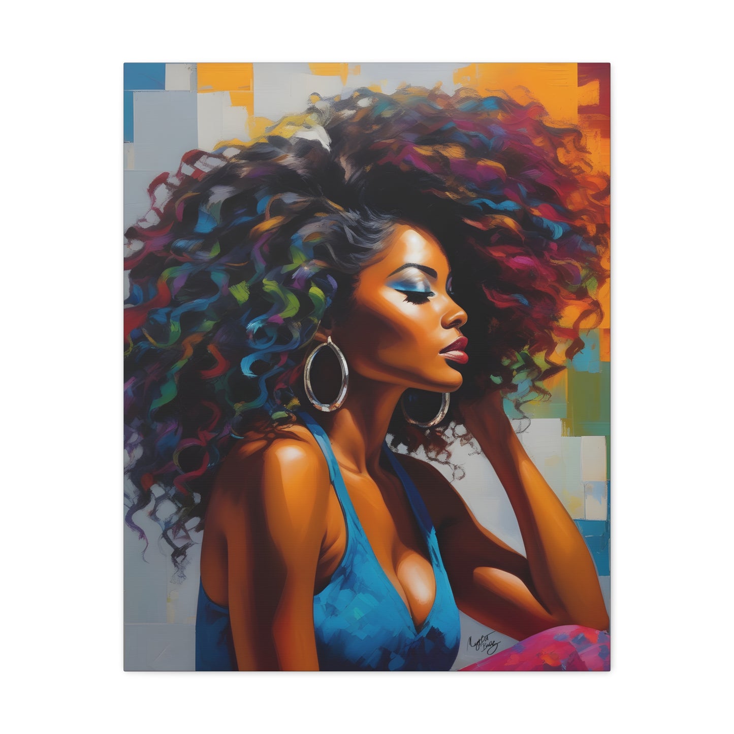 Beauty As Purpose Afrocentric Black Woman Art Canvas Wall Print