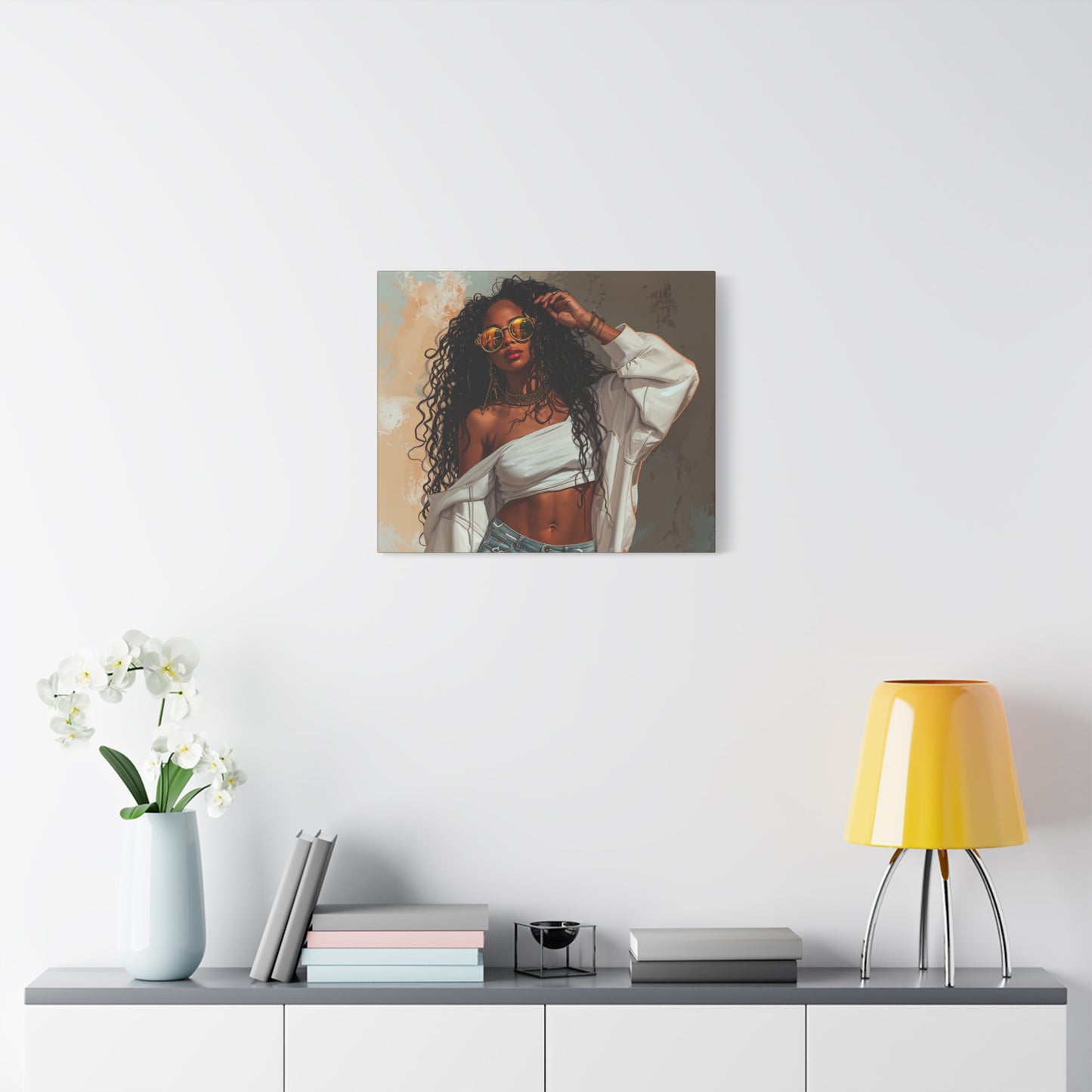 Never Let Them See You Sweat Afrocentric Black Woman Art Canvas Wall Print