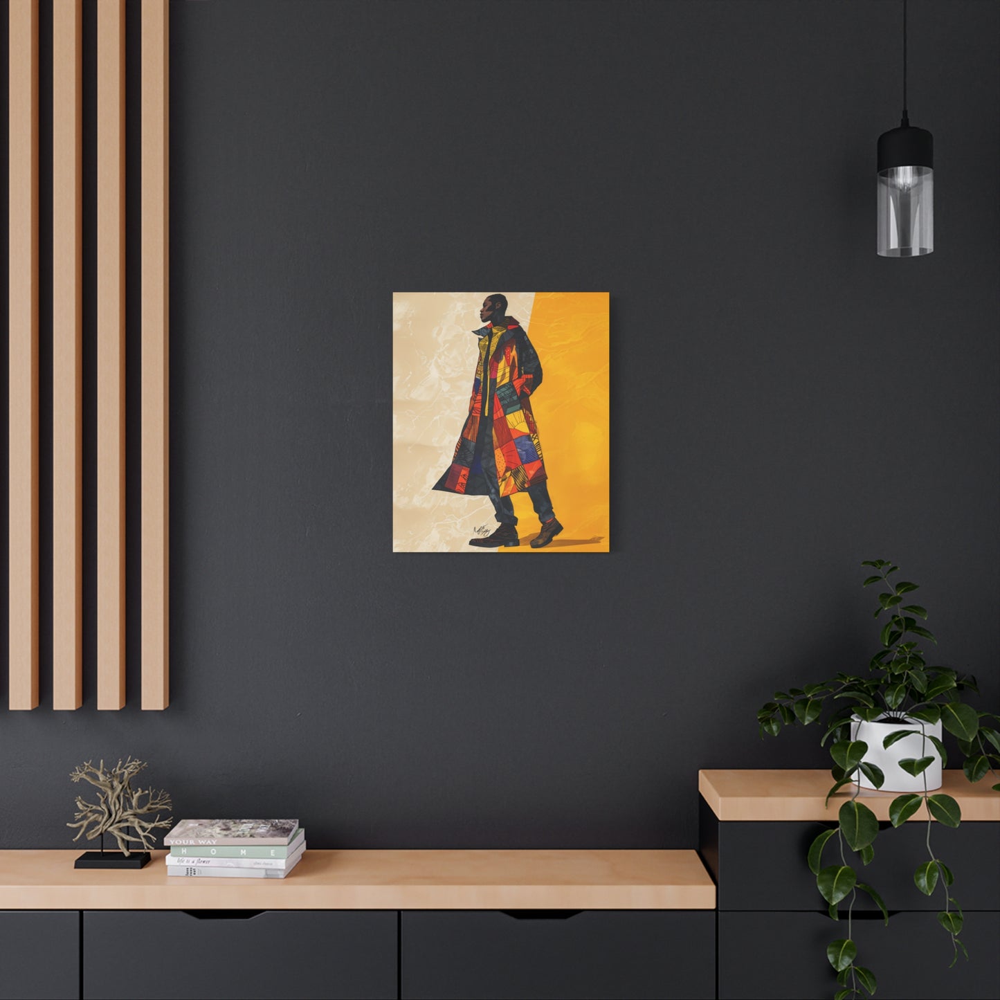 I Am Fashion Forward Afrocentric Black Man Abstract Art Canvas Wall Print