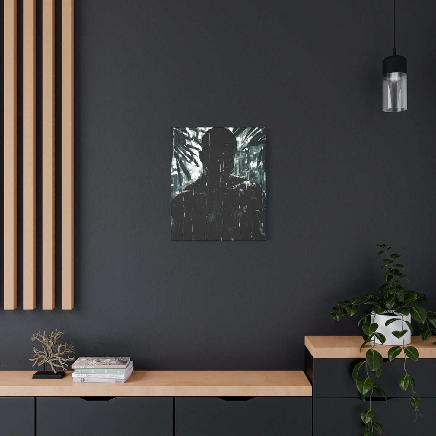 Rainy Days Aren't That Bad Afrocentric Black Man Art Canvas Wall Print