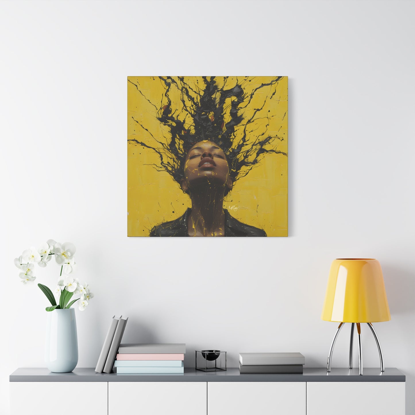 Hype Afrocentric Black Woman Art Canvas Wall Print