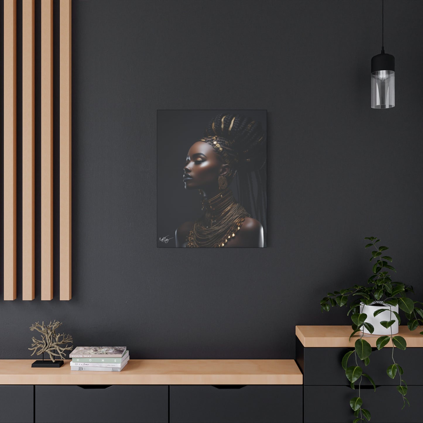 Hair Goals Afrocentric Black Woman Art Canvas Wall Print