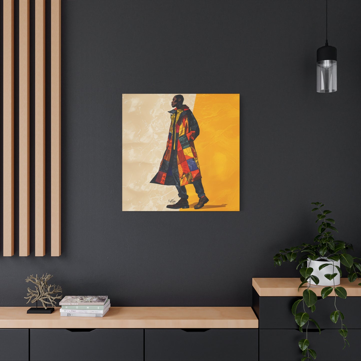 I Am Fashion Forward Afrocentric Black Man Abstract Art Canvas Wall Print