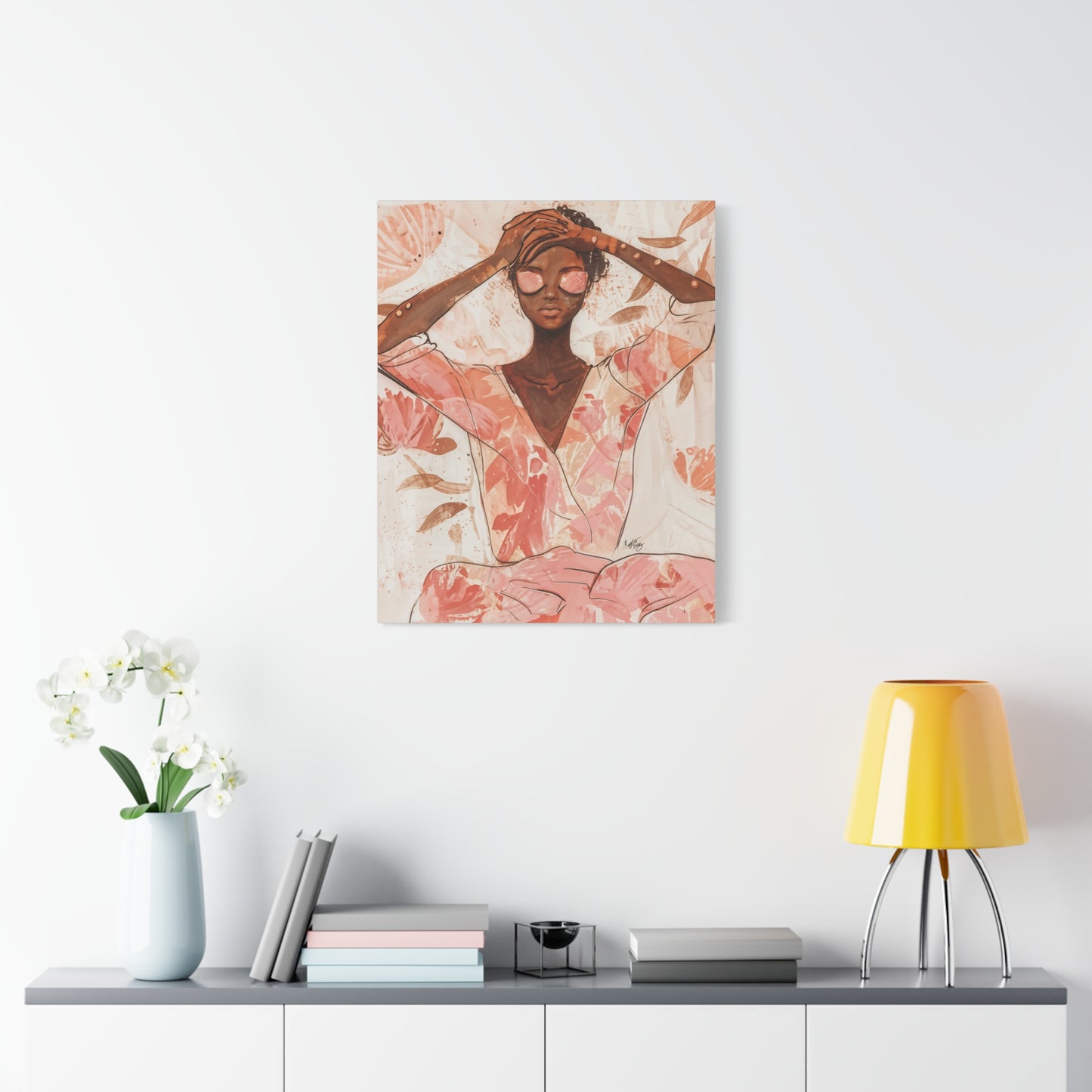 Relax It Will Be Okay Afrocentric Black Woman Abstract Art Canvas Wall Print