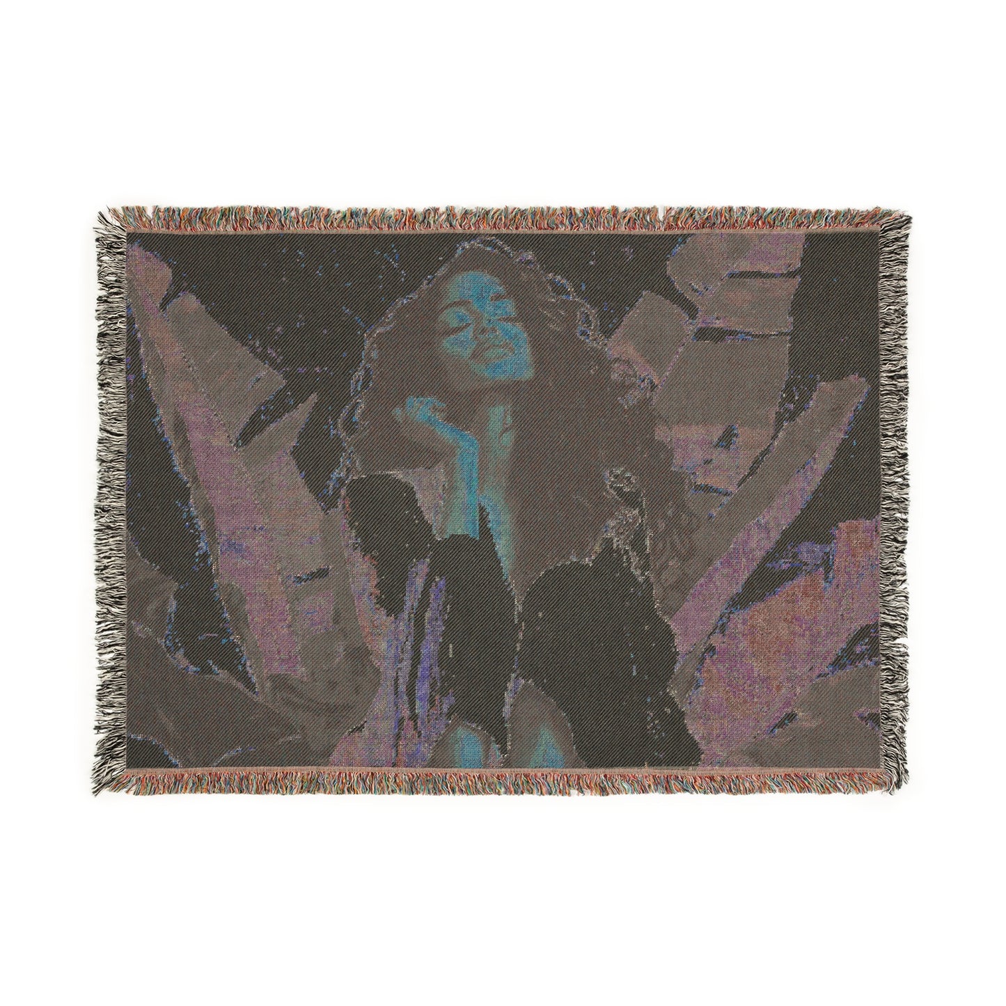 So Blessed and Relaxed Black Woman Afrocentric Art Woven Throw Blanket