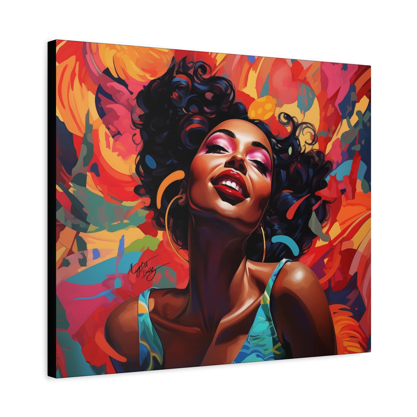 I Am The Embodiment Of Black Joy Afrocentric Black Woman Abstract Art Canvas Wall Print