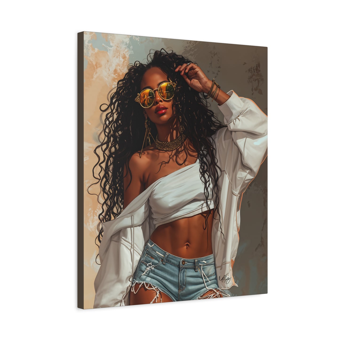 Never Let Them See You Sweat Afrocentric Black Woman Art Canvas Wall Print