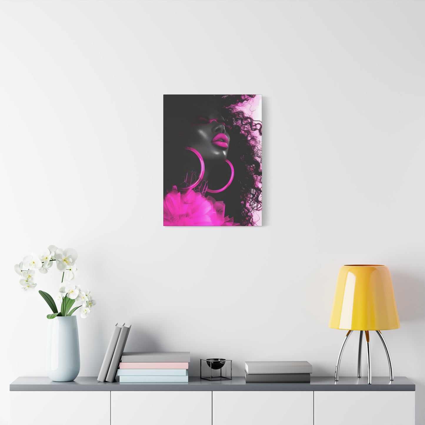 This Pink Is A Mood Afrocentric Black Woman Art Canvas Wall Print