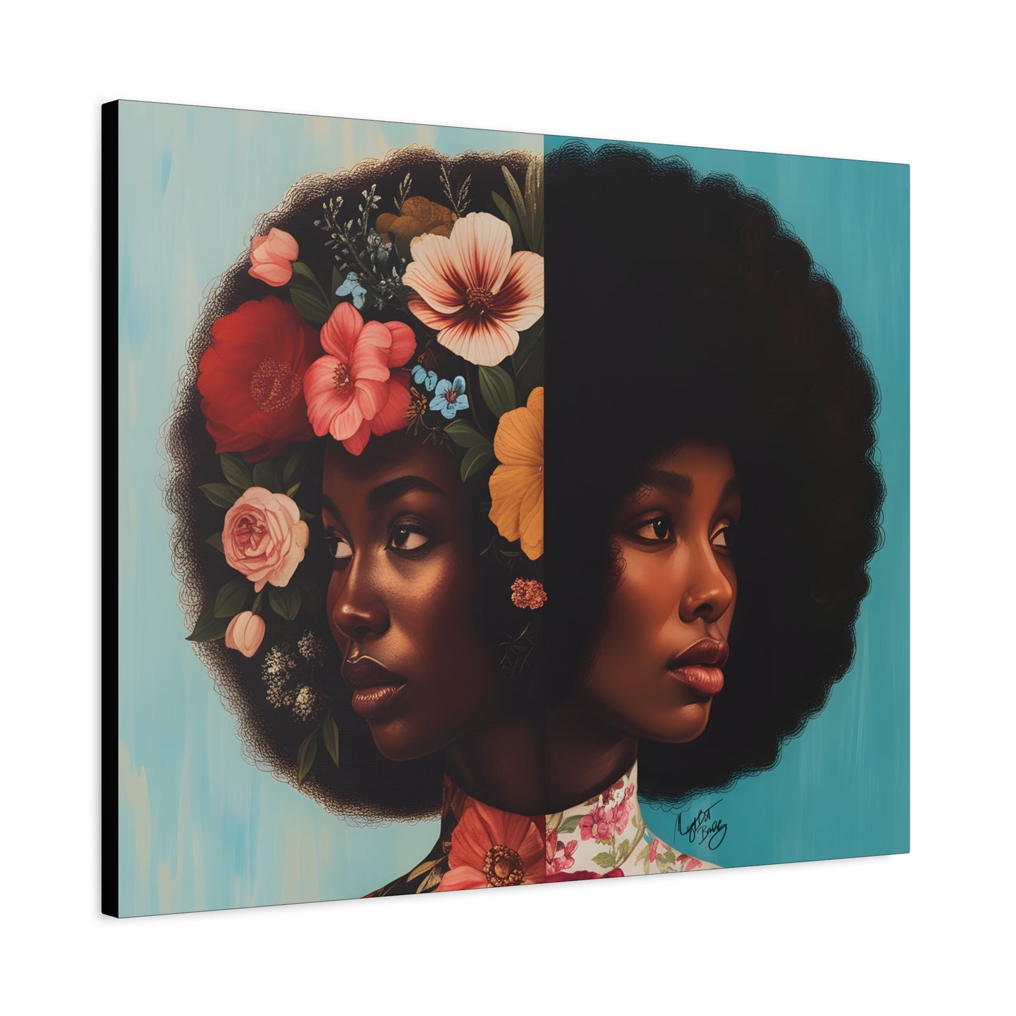 Duality Afrocentric Black Woman Art Canvas Wall Print