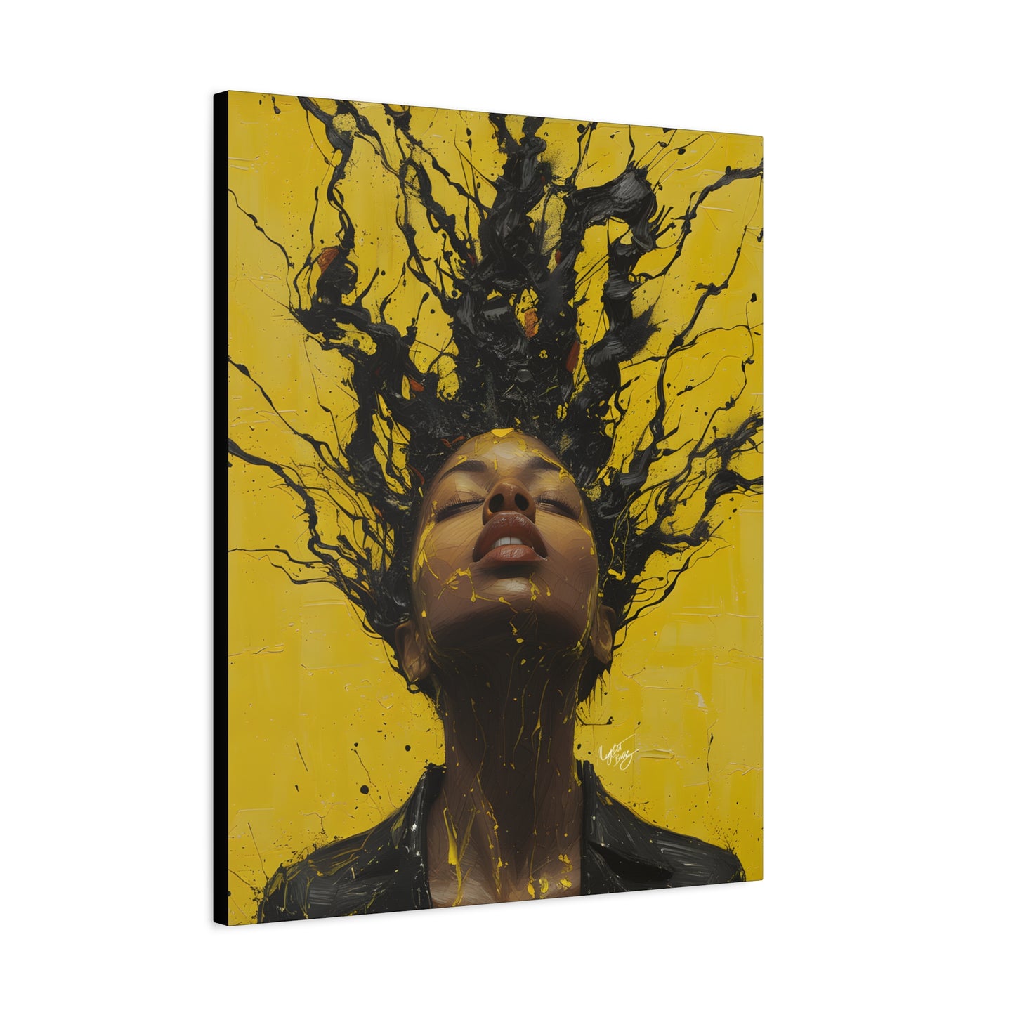 Hype Afrocentric Black Woman Art Canvas Wall Print