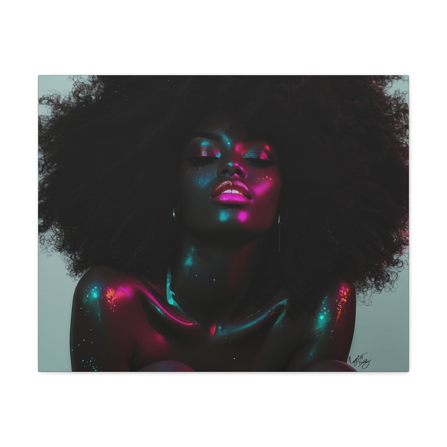Sometimes It's A Little Hot Afrocentric Black Woman Art Canvas Wall Print