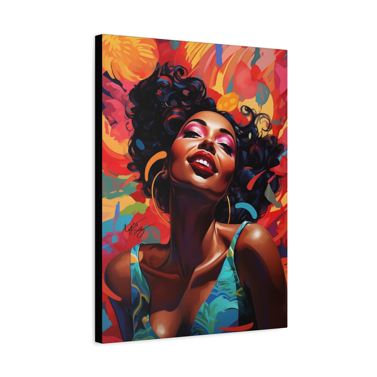 I Am The Embodiment Of Black Joy Afrocentric Black Woman Abstract Art Canvas Wall Print