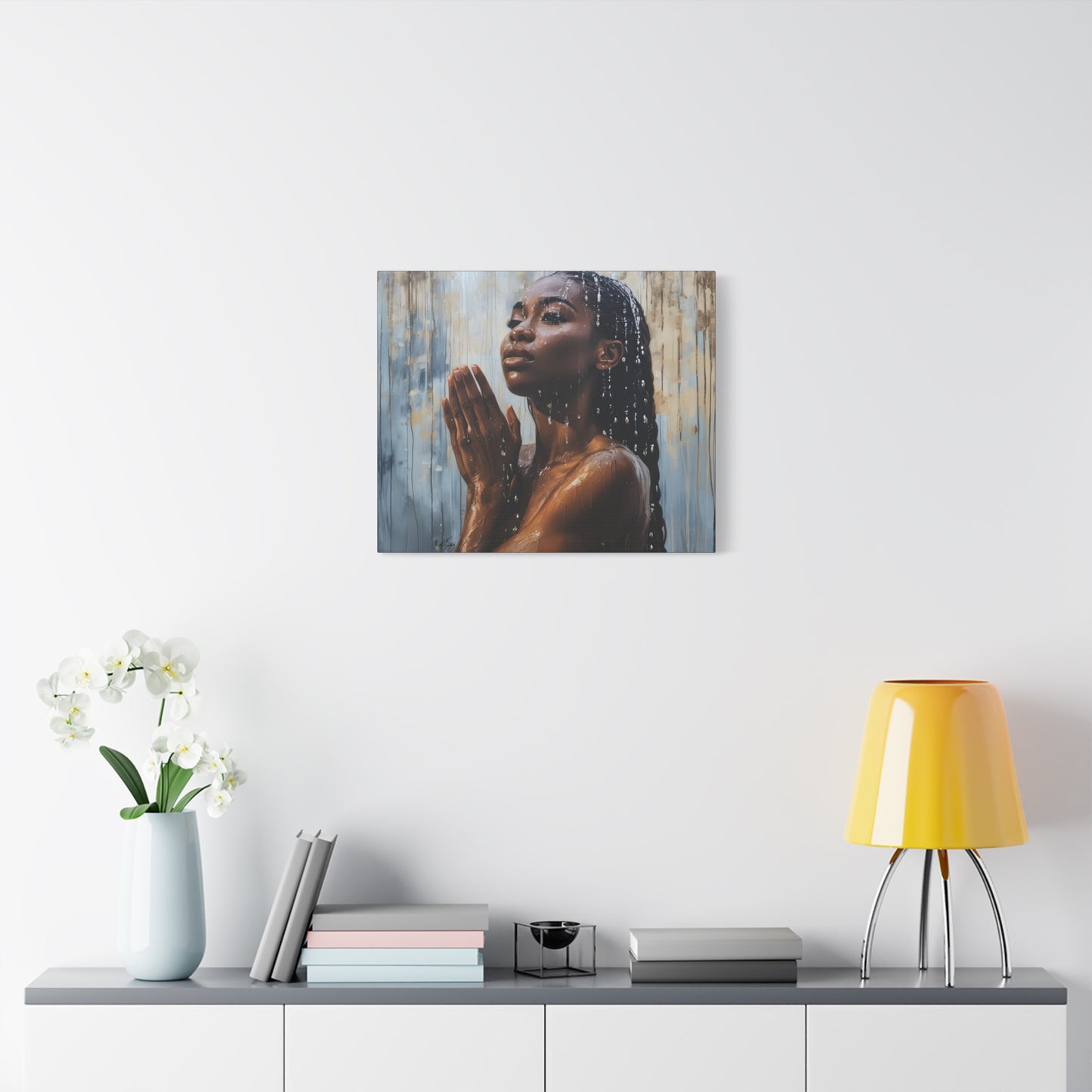 Naturally Peaceful Afrocentric Black Woman Art Canvas Wall Print
