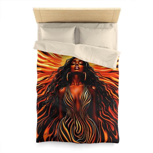 Beautiful Sunrising Black Woman Abstract Art Microfiber Duvet Cover - Xtreme Shopper