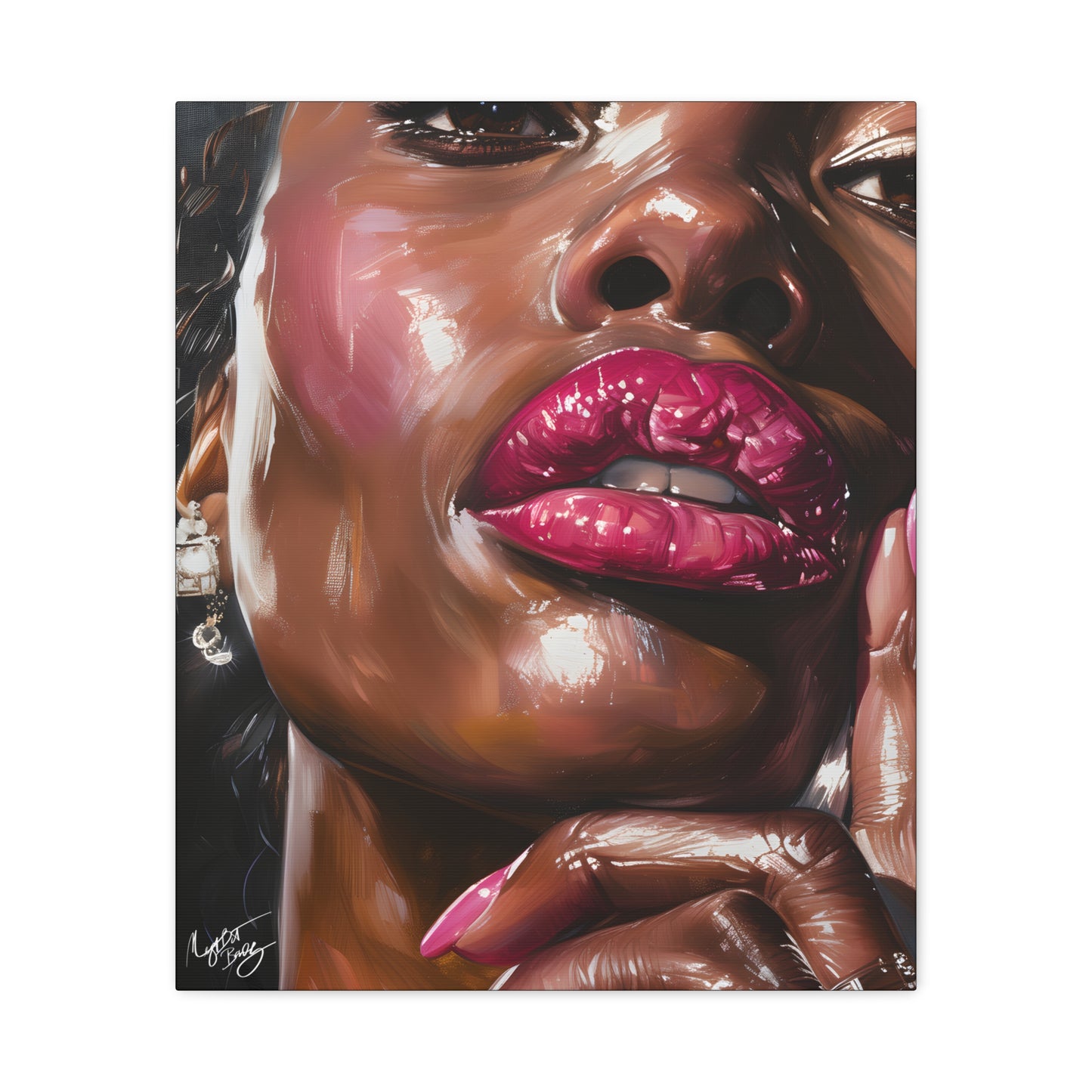Let Me Tell You A Secret Afrocentric Black Woman Art Canvas Wall Print