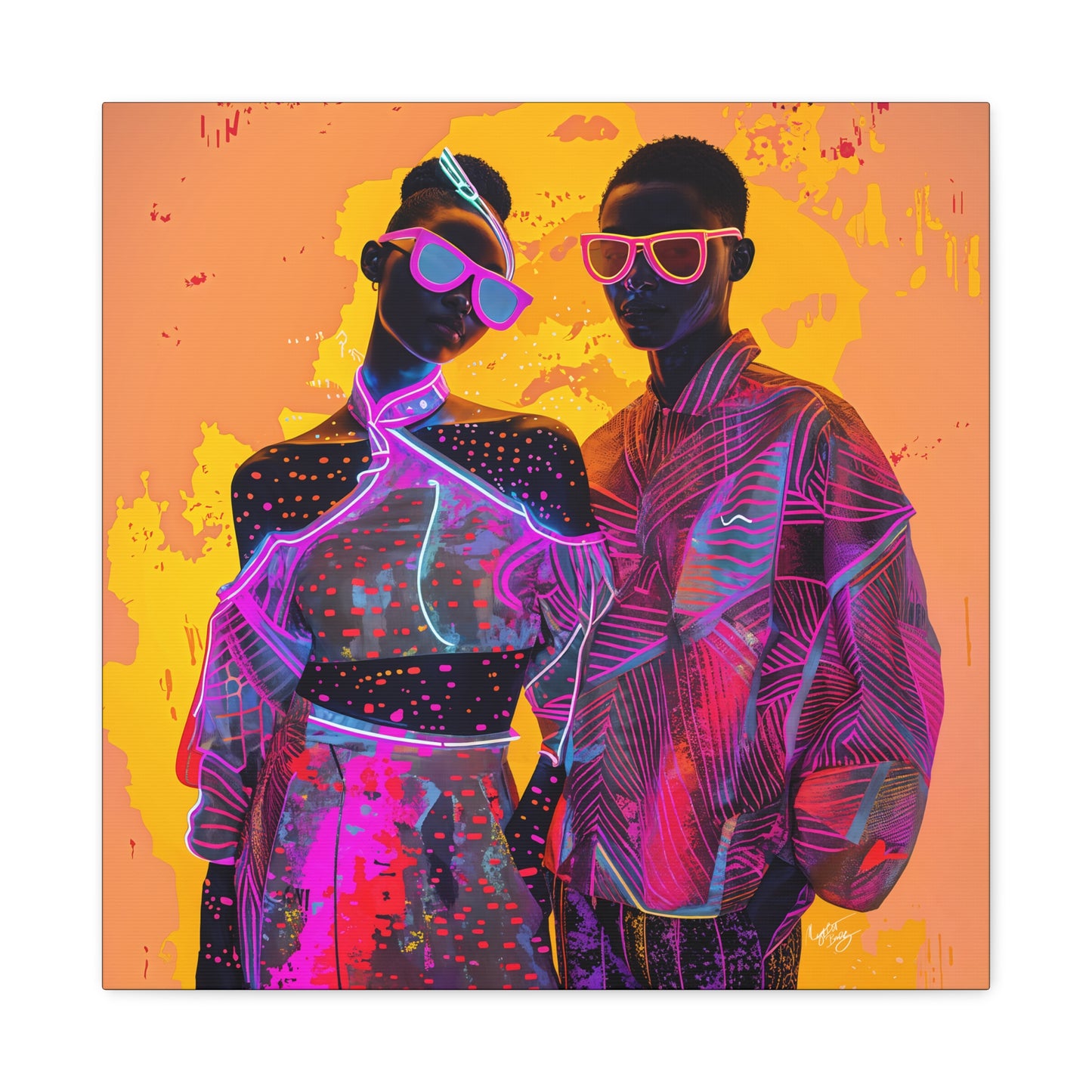 You Know We're Fly Afrocentric Black Abstract Art Canvas Wall Print