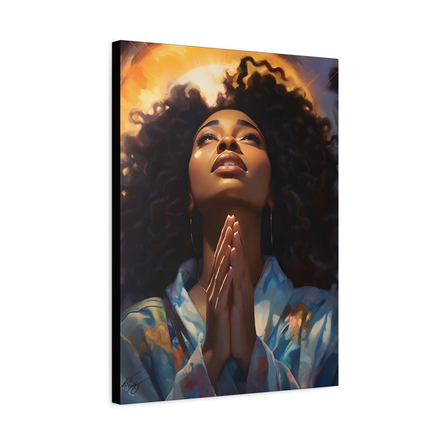 Please Deliver Me Peace The Moment Afrocentric Black Woman Spiritual Art Canvas Wall Print