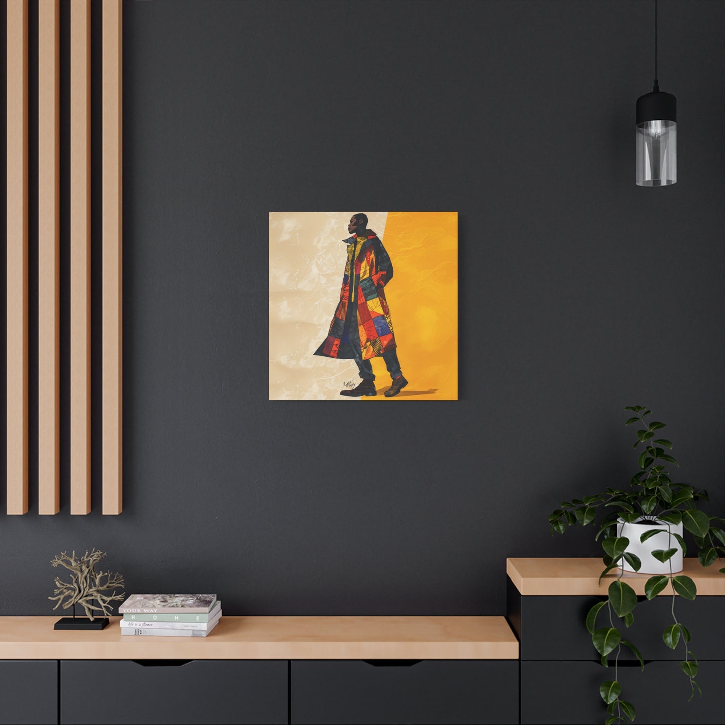 I Am Fashion Forward Afrocentric Black Man Abstract Art Canvas Wall Print