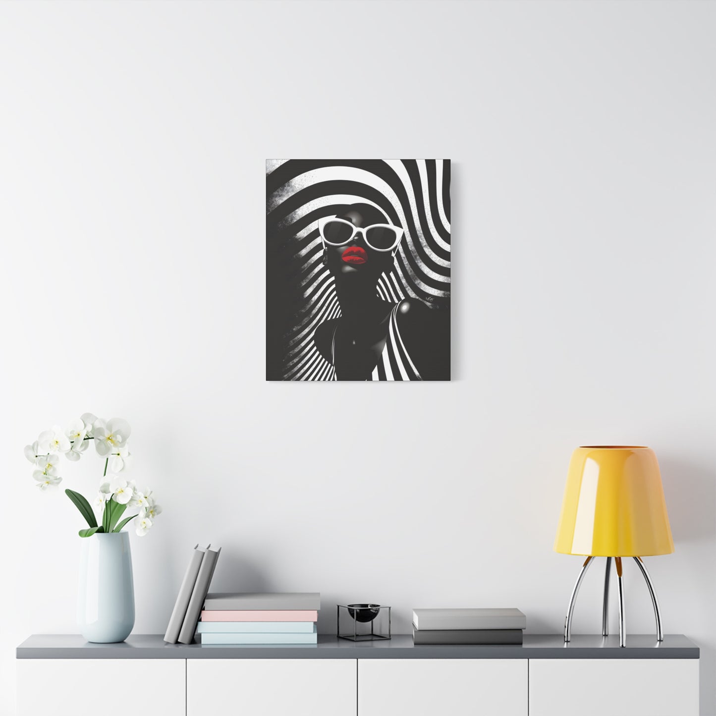 Beauty In Black And White Afrocentric Black Woman Art Canvas Wall Print