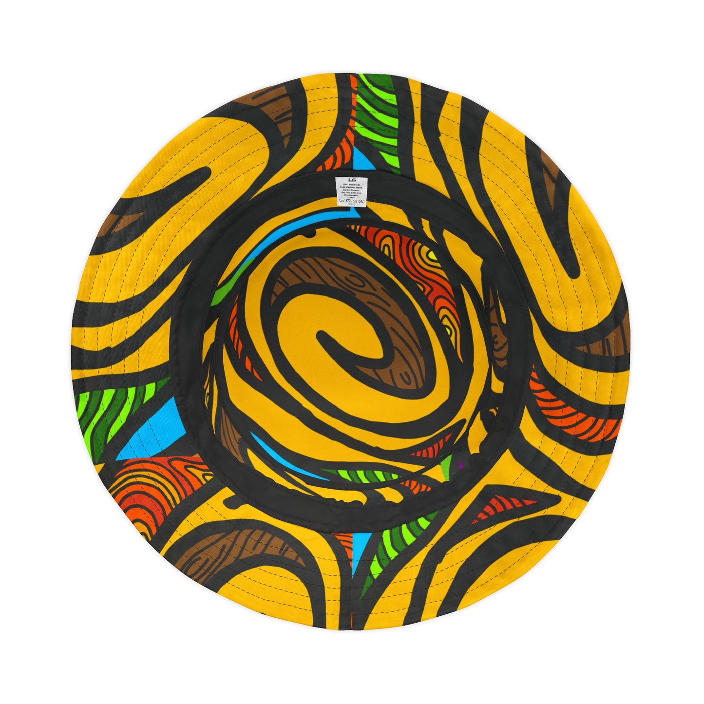 Trendy Ethnic Inspired Swirl Print Unisex Bucket Beach Hat