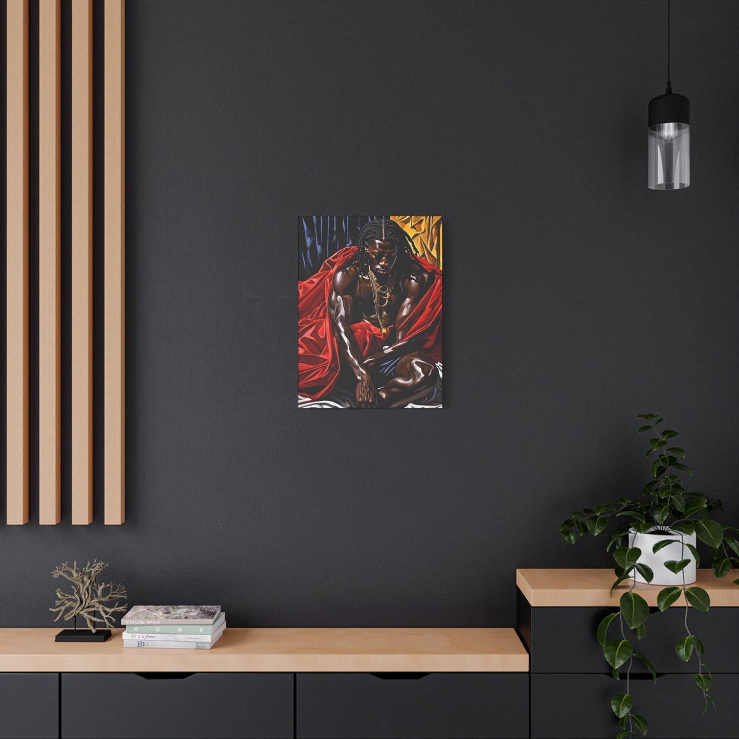 Thoughts And Desires Afrocentric Black Artwork Canvas Wall Print