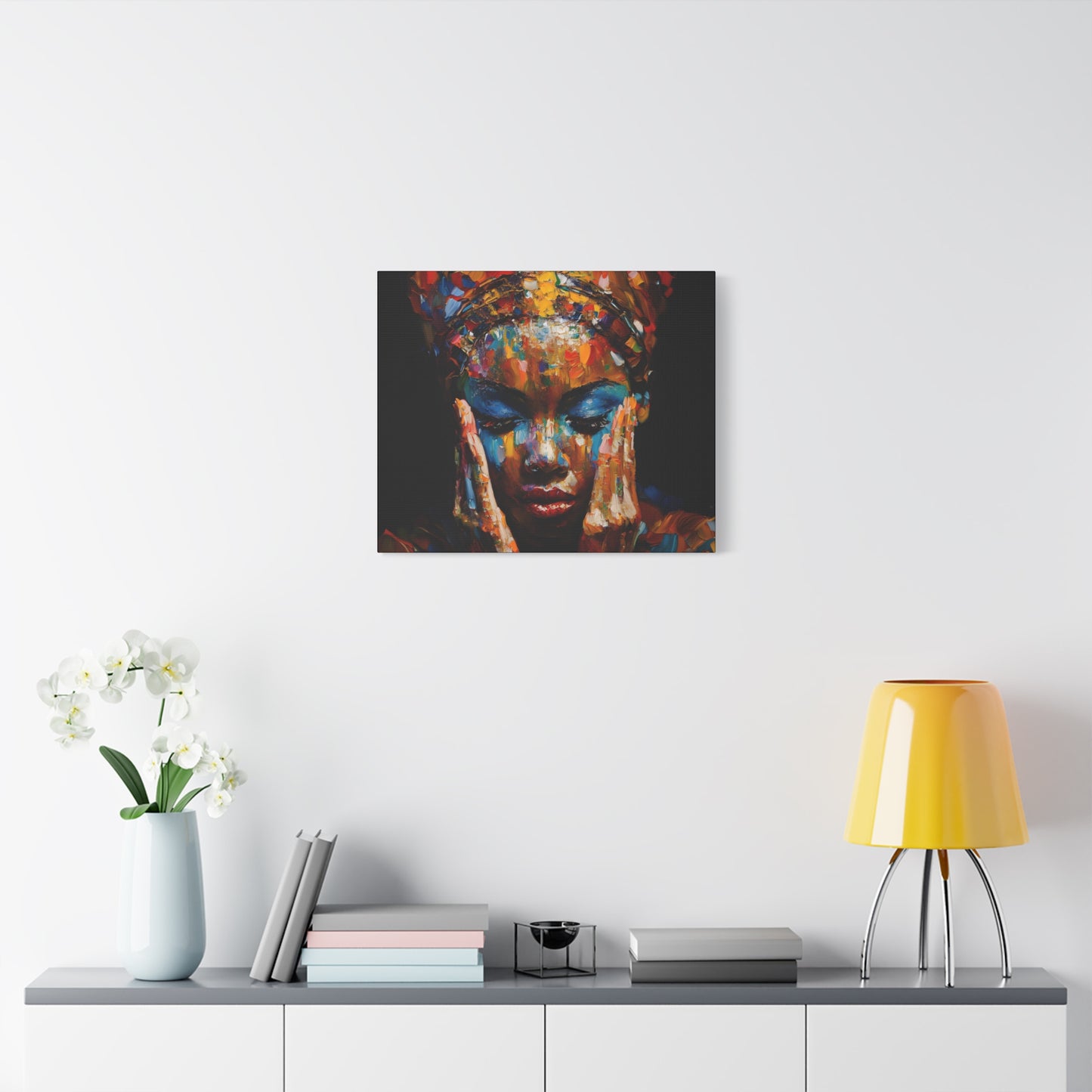 Heavy Is The Head That Wears The Crown Afrocentric Black Woman Abstract Art Canvas Wall Print