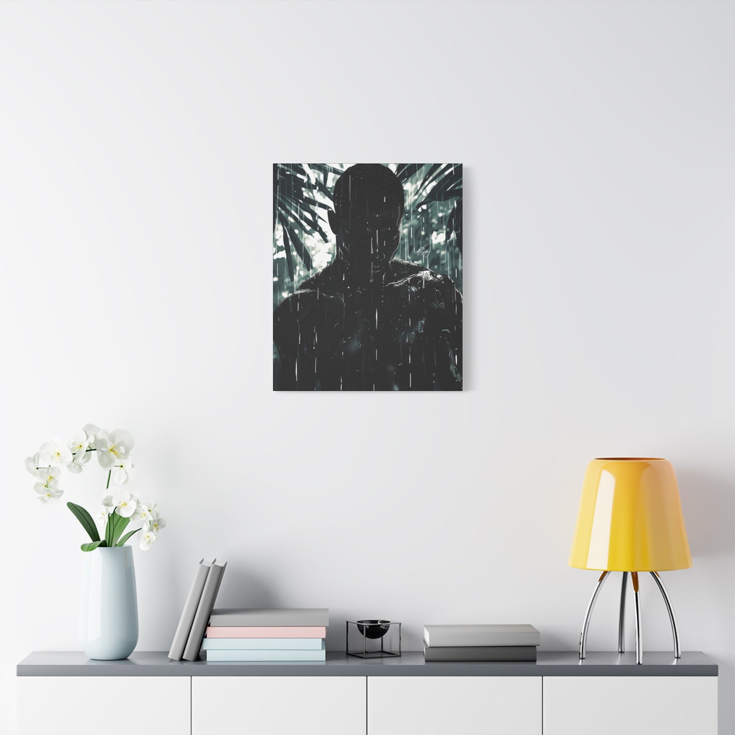 Rainy Days Aren't That Bad Afrocentric Black Man Art Canvas Wall Print