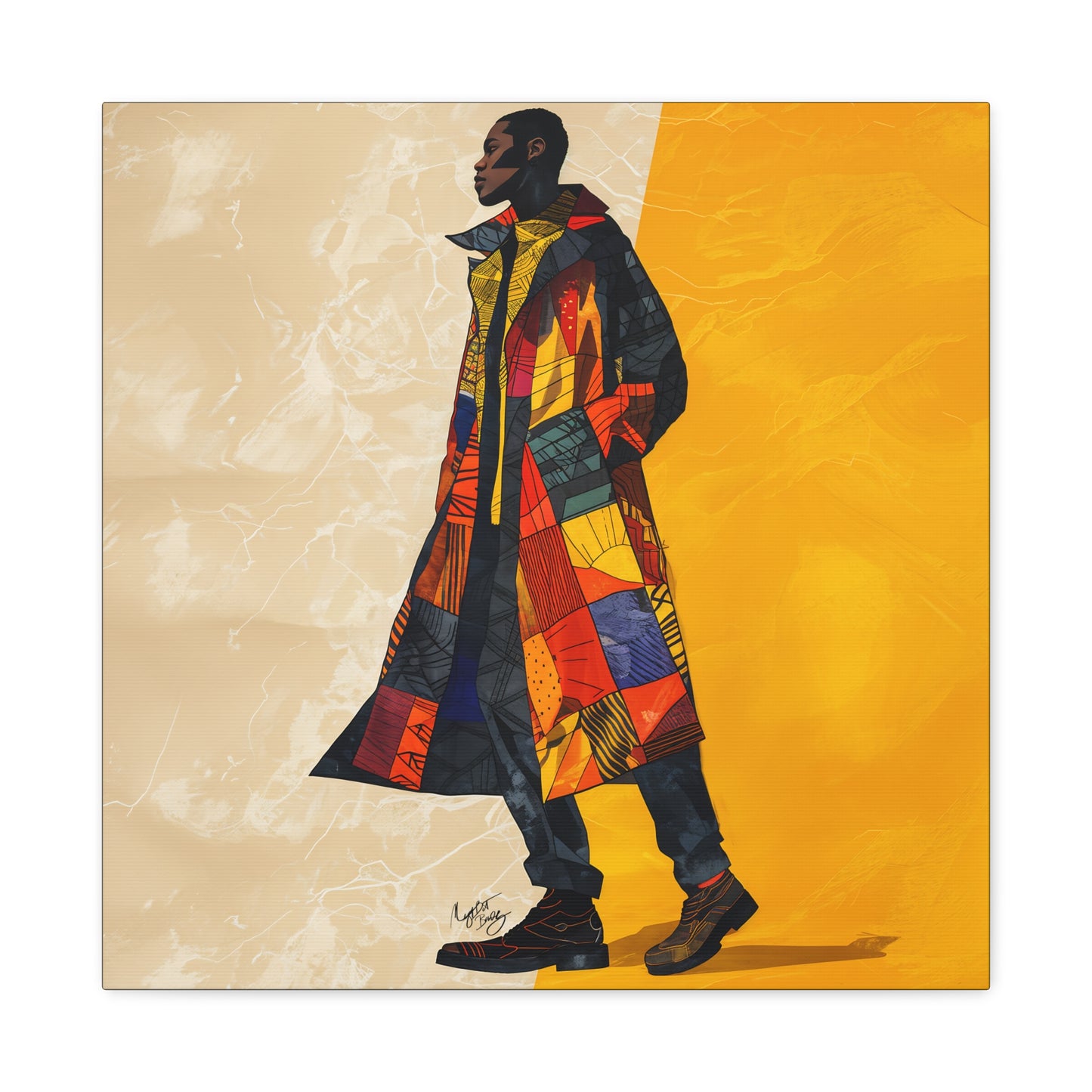 I Am Fashion Forward Afrocentric Black Man Abstract Art Canvas Wall Print