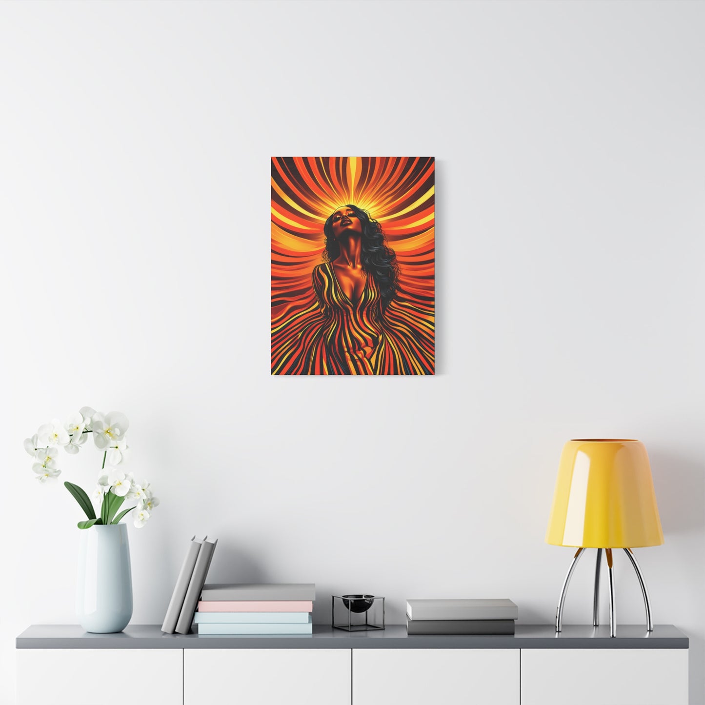 Autumn Rises Black Woman Art Canvas Wall Print