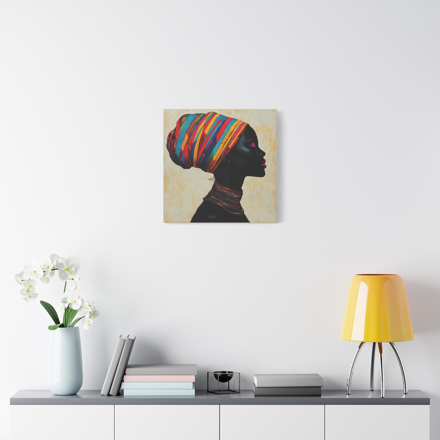 Regal Thoughts Afrocentric Black Woman Art Canvas Wall Print