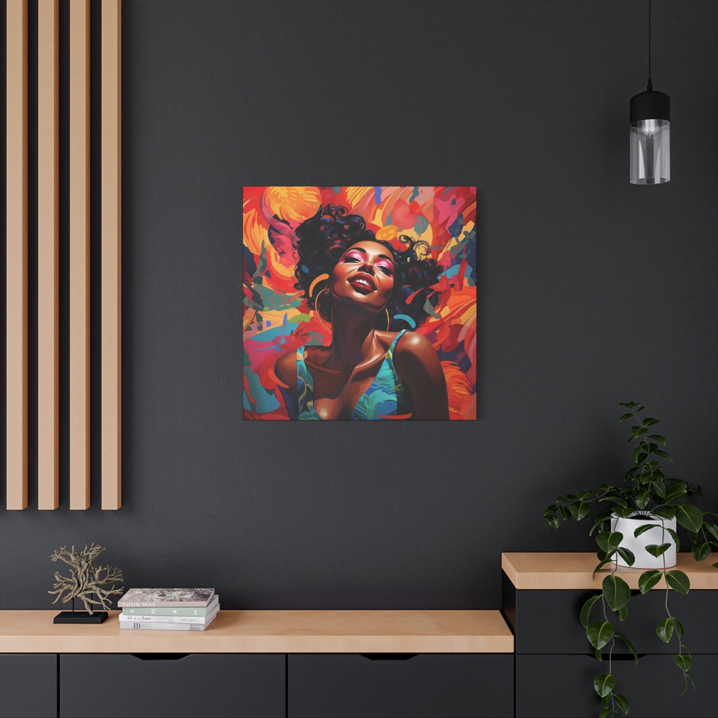 I Am The Embodiment Of Black Joy Afrocentric Black Woman Abstract Art Canvas Wall Print